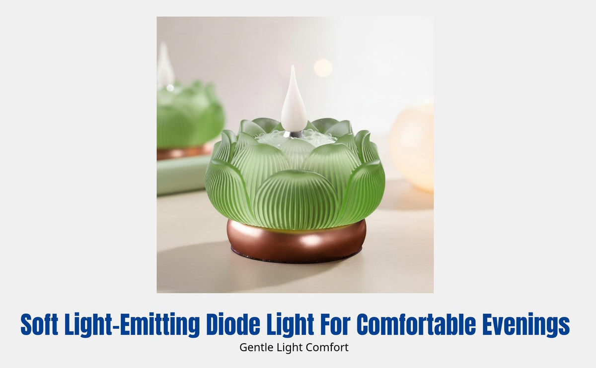 LED Lotus Electronic Buddha Lamp, Ancient Glaze, Simulated Candle, Home Buddhist Altar, Multi-Color Ambient Light