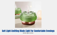 LED Lotus Electronic Buddha Lamp, Ancient Glaze, Simulated Candle, Home Buddhist Altar, Multi-Color Ambient Light