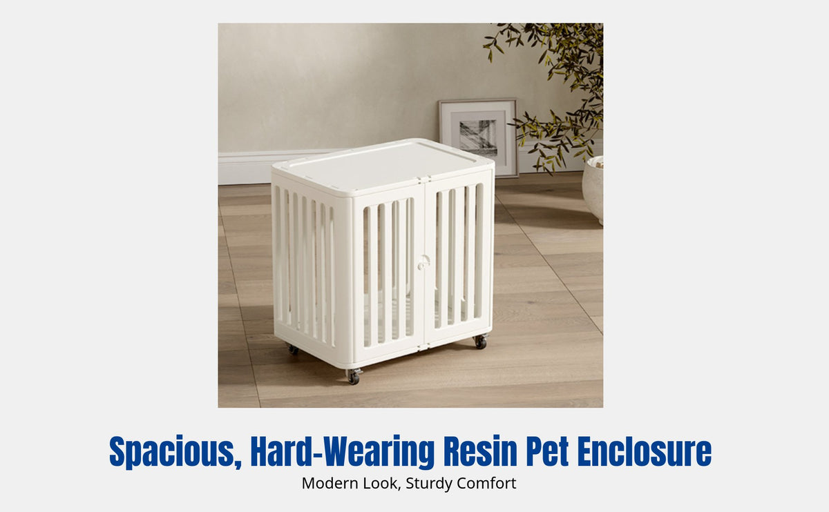 Indoor Pet Enclosure for Cats and Small Dogs, Transparent HDPE Kennel, Spacious Multi-Scene House, Minimalist Design, Easy Assembly