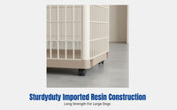 Indoor Resin Heavy-Duty Pet Fence with Lockable Casters, For Small to Large Dogs