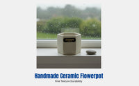 Breathable Mini Ceramic Flower Pot, Nordic Style, Square Planter, Modern Home Decor