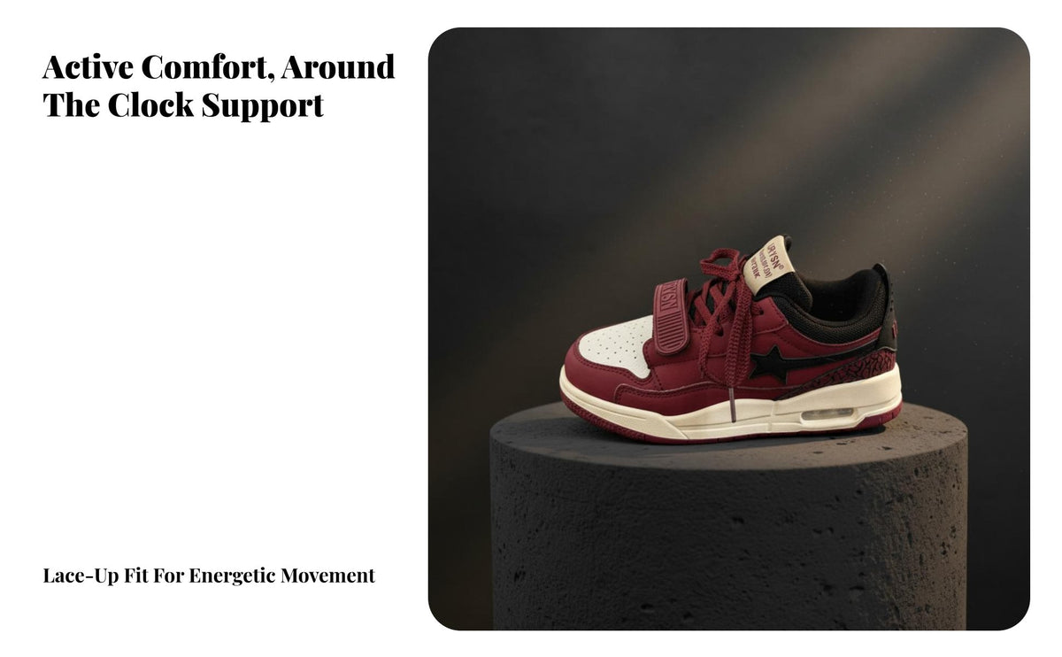 2025 Burgundy air sole athletic shoes, celestial Pattern Board Shoes, Korean trend, Youth relaxed Running