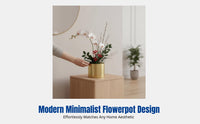 Gold Iron Flower Pot, New Year Decorative Planter, Countertop Metal Vase for Arrangements