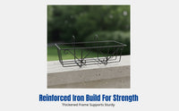 Balcony Railing Flower Rack, Rectangular Hanging Planter, Thickened Iron, Contemporary Minimalist, Home Decor