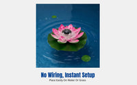 Solar Powered Lotus Light, Flower Pad Light, Multicolor LED Water Feature, Pond, Pool, Creek, Garden Decor