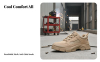 Men's Shoes, Steel Toe, Anti-Smash, Anti-Puncture, Lightweight, Construction