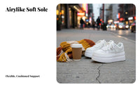 Women's Cream Platform Sneakers Lined, Thick Sole, Winter Height Boost Shoes