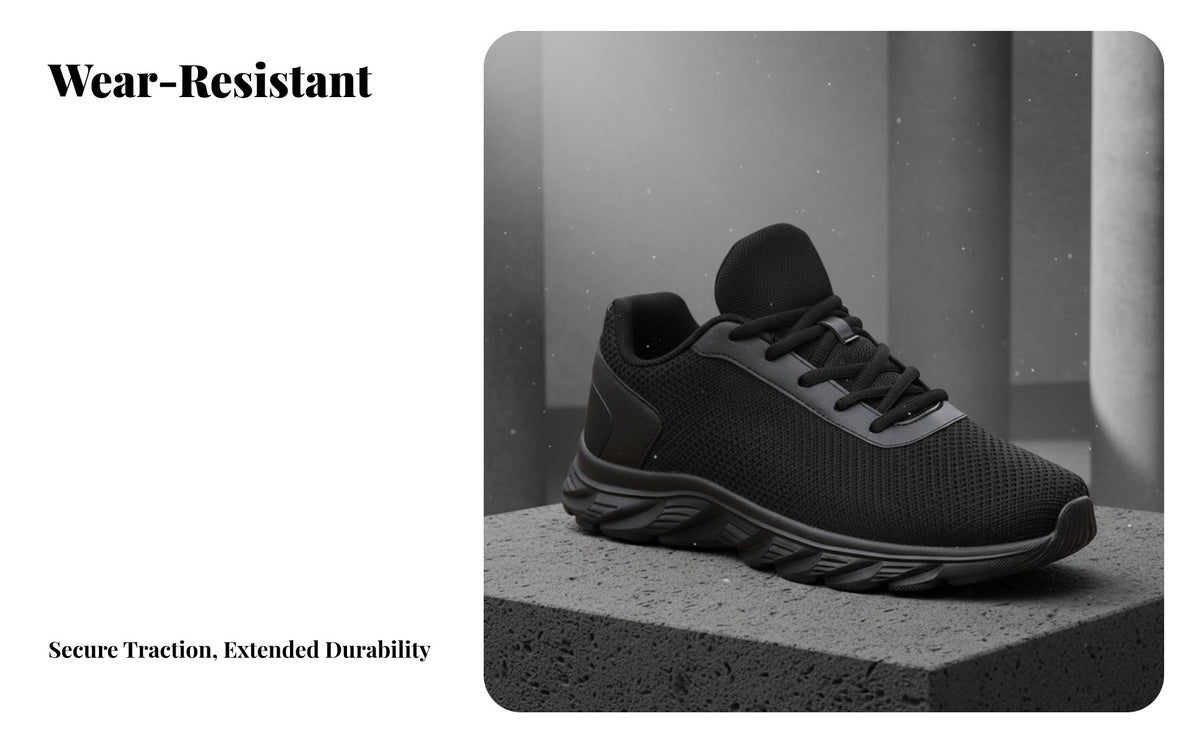 Men's Running Shoes, Mesh Breathable Lightweight athletic shoes, Anti-Slip informal Black Trainers, Autumn Winter New design