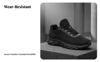 Men's Running Shoes, Mesh Breathable Lightweight athletic shoes, Anti-Slip informal Black Trainers, Autumn Winter New design