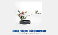 Ceramic Planter for Floral Arrangements, Kenzan Flower Plate, Tranquil Desktop Vase, Japanese Water Tray, Home Arrangement