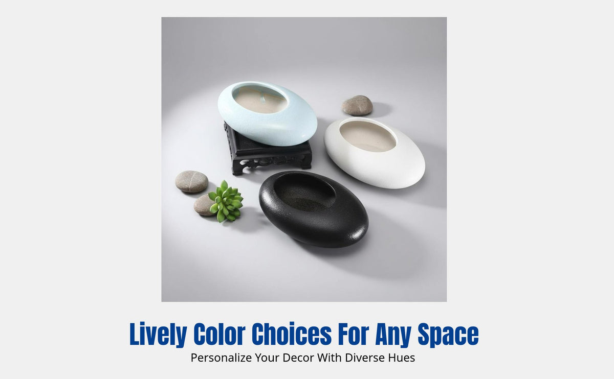 Oval Ceramic Planter, Minimalist Design, Drainage or No Drainage, Small to Large, Home Decor