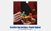 Wool Creature Ornament, Handmade Dog Keychain, Winter Bag Charm, Cute Car Decor, Random Design