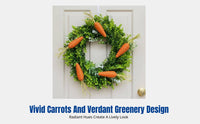 Easter Carrot Wreath, Artificial Door Hanging, Rustic Home Decor, Seasonal Decoration