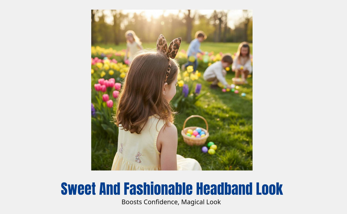 Kids Cartoon Bunny Ear Headband, Easter Hair Accessory, Cute Ribbon Knot, Random Design