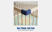 Wooden Infant Playpen, Indoor Safety Fence, Toddler Crawling Mat Guard, Secure Connector, Home Play Area