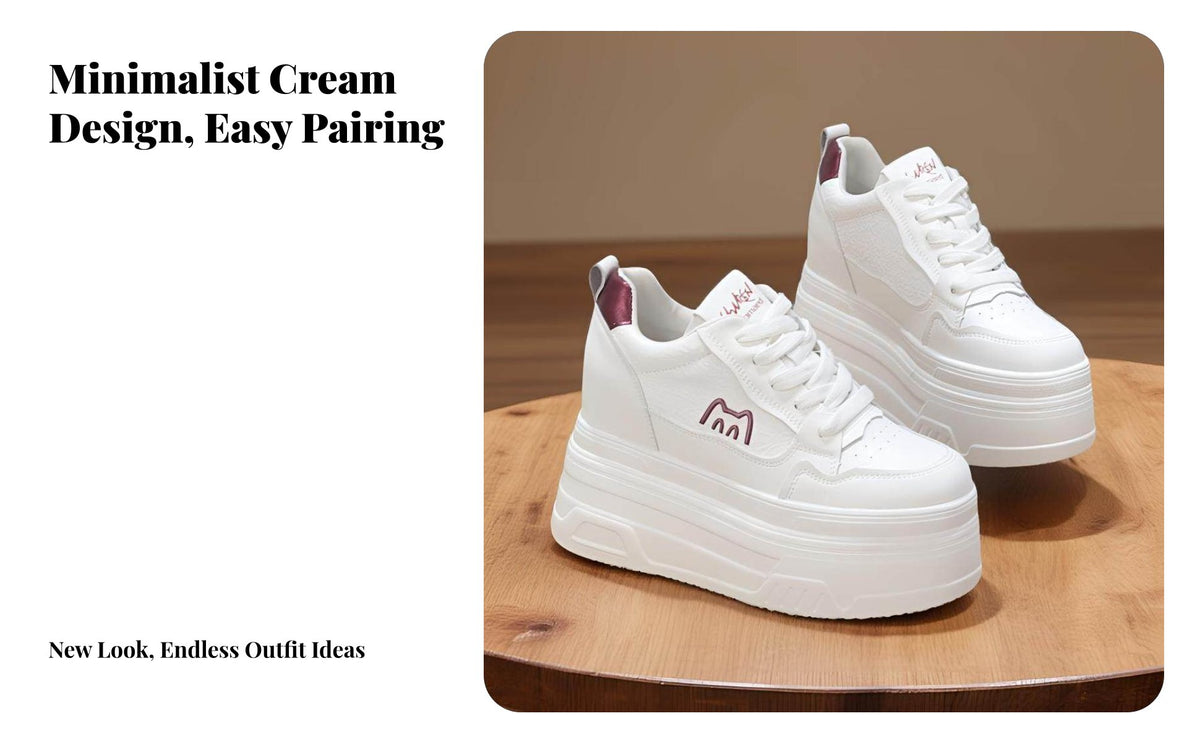 Genuine Leather elevated athletic shoes, Fleece Lined, 12cm Height Increase, relaxed Shoes for Women