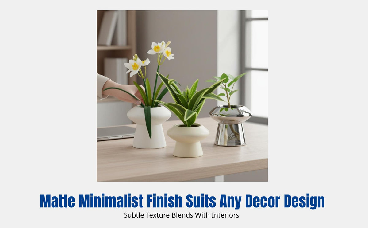 Ceramic Flower Pot, Modern Creative Planter, Matte Finish, Desktop Decorative Vase for Home Gardening