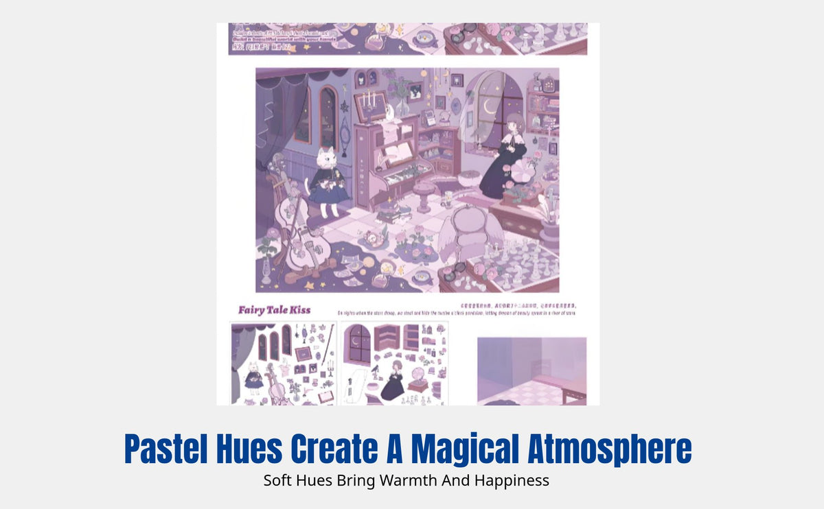 Miniature Fairytale Castle Scene Stickers, Large Sheet DIY Handcraft Stickers for Girls, 3D Layered Art, Creative Decoration