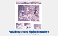 Miniature Fairytale Castle Scene Stickers, Large Sheet DIY Handcraft Stickers for Girls, 3D Layered Art, Creative Decoration