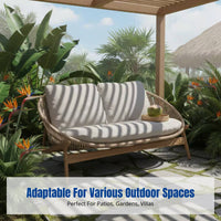 Outdoor Rattan Sofa Set, Teak Lounge Chair, Waterproof Patio Table, Nordic Style