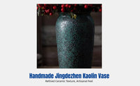 Retro Ceramic Vase, Decorative Flower Pot, Handmade, Modern Design, Living Room, Countertop, Multiple Sizes, Multicolor