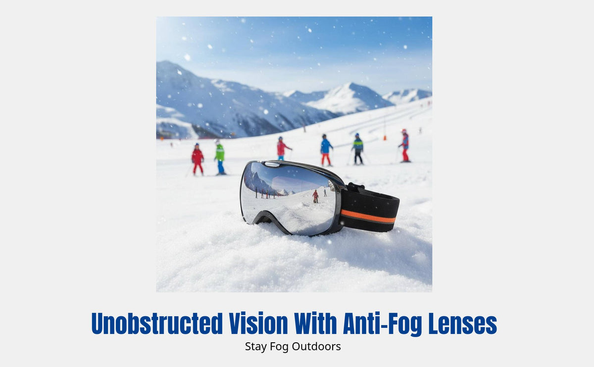 Kids Ski Goggles, Colorful Anti-Fog Lens, TPU Frame, Outdoor Winter Sandproof, Stylish Design