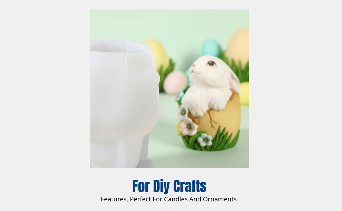 Easter Bunny Oval Candle Mold, DIY Plaster Resin Craft