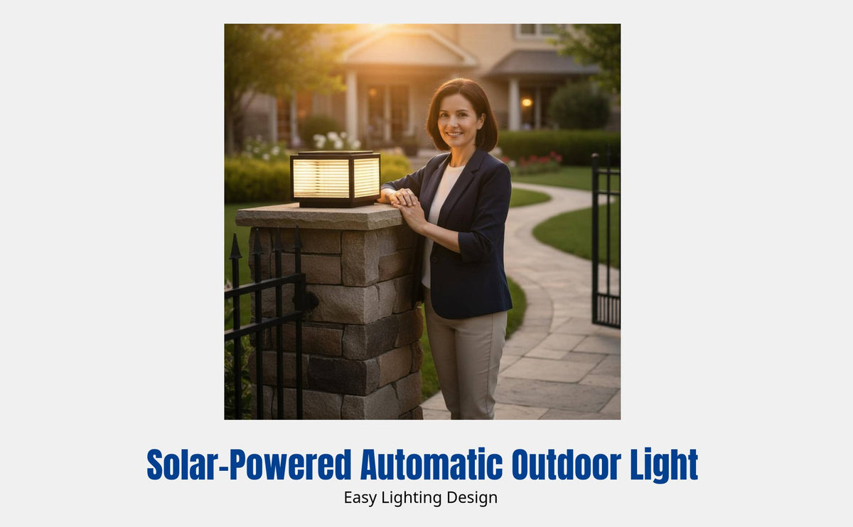 Outdoor Waterproof Solar Post Cap Light, LED Garden Pillar, Villa Fence Gate Lighting