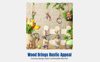Easter Wooden Bunny Ornaments, Rustic Hanging Decorations, Cartoon Bunny Tree Decor, Home Decoration