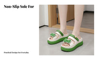 Summer Platform House Shoes, Women, Bowknot, Non-Slip, Relaxed, Indoor Outdoor