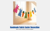 Easter Bunny Carrot Banner, Fabric Hanging Banner, Colorful Oval Party Decor for Home, DIY Photo Prop