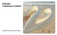 cream Thick Sole Flip Flops, Women's Summer foam Sandals, Slip-On, Beach, Anti-Slip, Height Increasing, Soft Sole, Odor Resistant