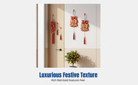 Horse Year Door Handle Hanging Decor, Chinese New Year Door Decoration, Festive Scene Decor for Home