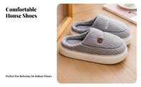 house shoes for Men, Plush Warm Indoor House Shoes, Non-Slip Thick Sole, Autumn Winter