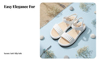 Women's Summer Sandals, Thick Sole Slip-On, Anti-Slip Flat Jelly Shoes, Relaxed Design