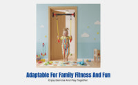 Home Fitness Chin-Up Bar, Door Frame Pull-Up Bar, Reinforced, with Rings and Hanging Accessories for Kids