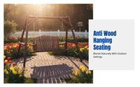 Double Seat Sturdy Wood Hanging Seat, Outdoor Swing Chair, Garden, Patio, Playground, Children