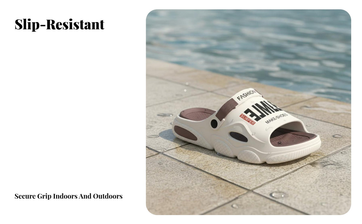 Men's Summer Outdoor House Shoes, DoubleWear Sandals, Thick Sole, Non-Slip Foam