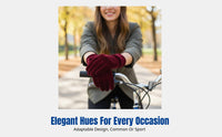 Women's Plush Gloves, Elastic Cuff, Warm, Outdoor Cycling, Sport, Autumn Winter