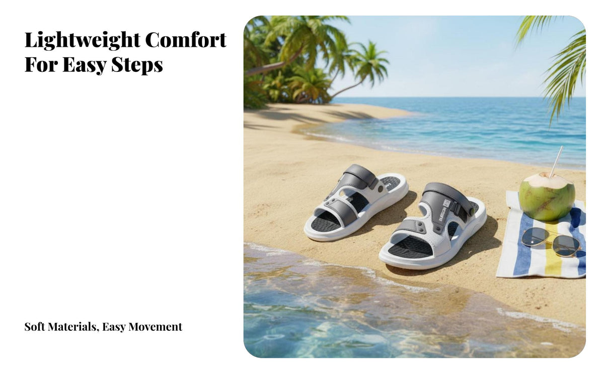 Thick Sole Sandals, Non-Slip Beach Shoes, Men's Summer Outdoor, Breathable, Relaxed