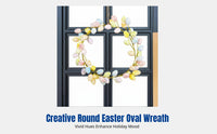 Easter Oval Wreath, Creative Festive Decor, Colorful Hanging, Home Gift