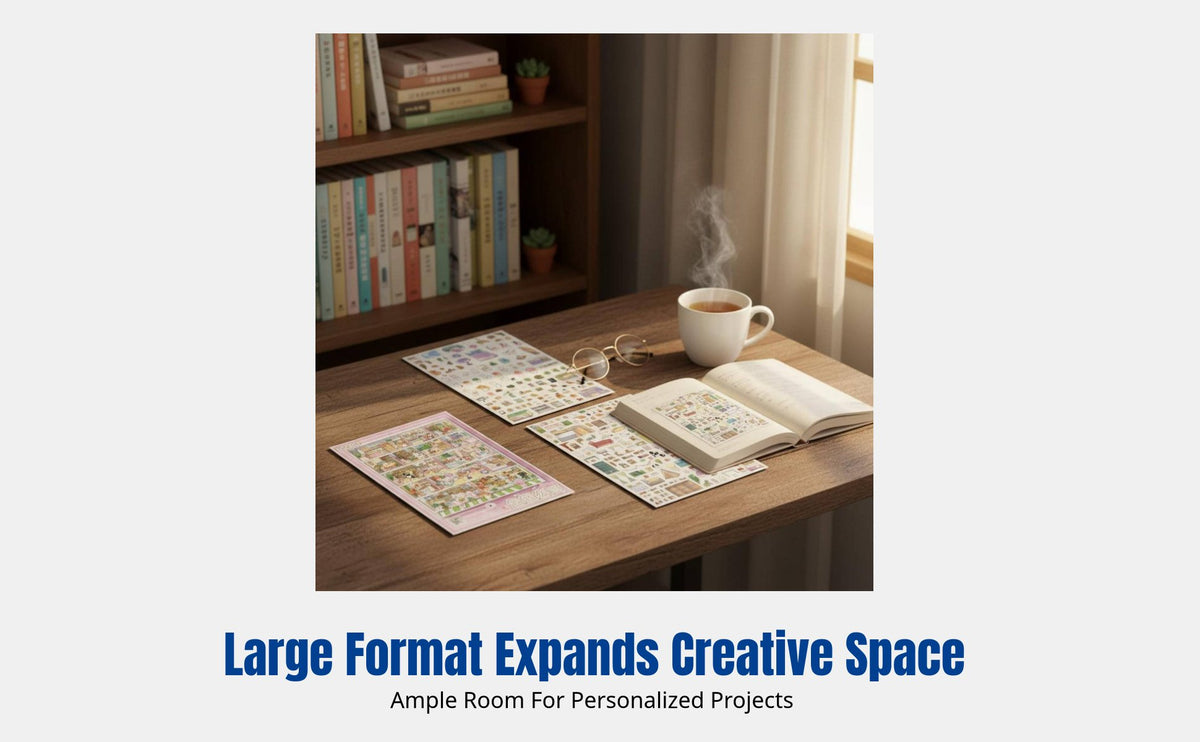 DIY Notebook Sticker, Shiny Scene, Large Sheet, 3D Miniature, Random Design