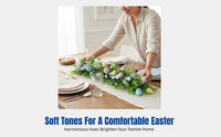 Easter Oval Table Centerpiece Decoration, Eucalyptus Foliage Festive Gathering Table Decor