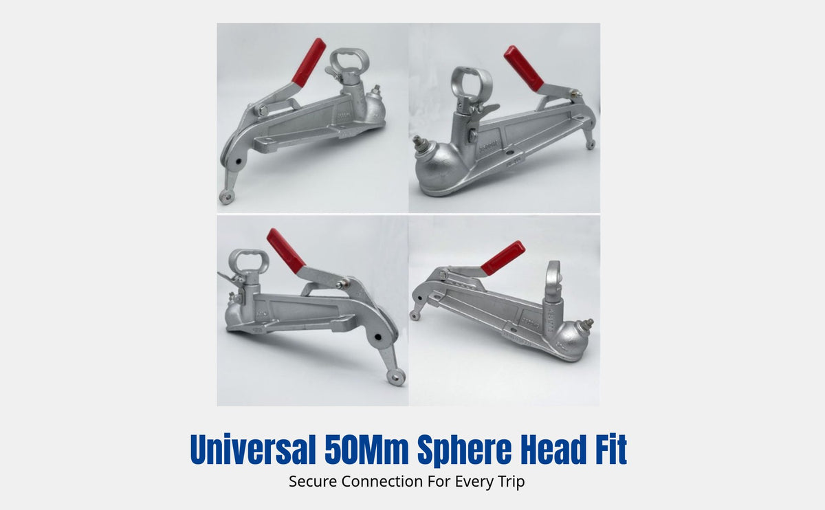 Heavy Duty Vehicle Coupler, Cast Handbrake Spherical Head Cover, 3500kg Capacity, 50mm Universal Coupling, RV Modification Accessory, Multiple Designs, Durable Metal Construction