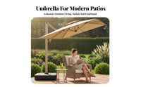 Outdoor Roman Patio Umbrella, Waterproof, UV-Coated, 360° Rotating, Garden, Balcony, Commercial