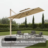 Outdoor Roman Patio Umbrella, Waterproof, UV-Coated, 360° Rotating, Garden, Balcony, Commercial