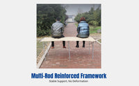 Folding Stand, Metal Display Rack, Thickened Bamboo Mat Table, Adjustable, Stable Support for Market Stall