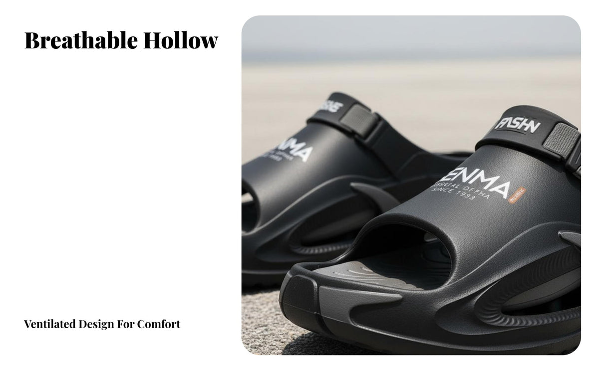 Men's Summer Slip-On Sandals, Anti-Slip Thick Sole, Breathable Beach, Relaxed Sport