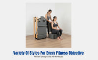 Oak Pilates Reformer Bed, Foldable central commercial fitness equipment for studio, home, gym