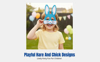 Fabric bunny and chick mask for kids, Easter animal face mask, Cartoon party decoration, Random design